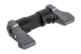 The Phase 5 Tactical AR15 ambidextrous safety selector 90 degree features a grey anodized finish